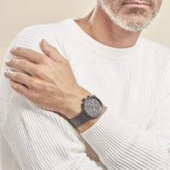 PIERRE LANNIER Montre Baron Noir cadran noir fond noir bracelet acier noir Discount