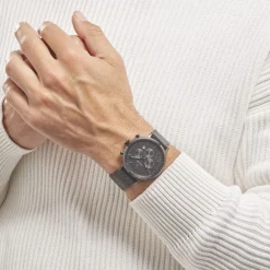 PIERRE LANNIER Montre Baron Noir cadran noir fond noir bracelet acier noir Discount