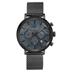 PIERRE LANNIER Montre Baron Noir cadran noir fond noir bracelet acier noir Online