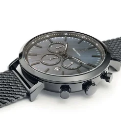 PIERRE LANNIER Montre Baron Noir cadran noir fond noir bracelet acier noir Online