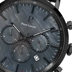 PIERRE LANNIER Montre Baron Noir cadran noir fond noir bracelet acier noir Online