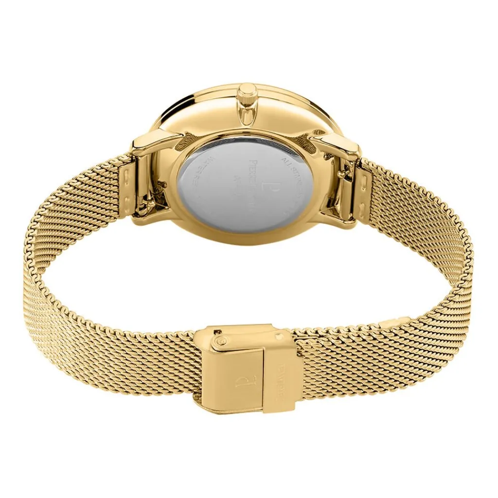 PIERRE LANNIER Montre Betty Bleu cadran doré fond bleu bracelet acier doré New