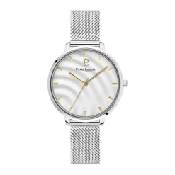 PIERRE LANNIER Montre Betty Blanc cadran argenté fond blanc bracelet acier argenté Sale