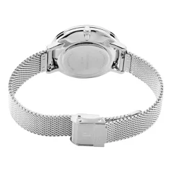 PIERRE LANNIER Montre Betty Blanc cadran argenté fond blanc bracelet acier argenté Sale