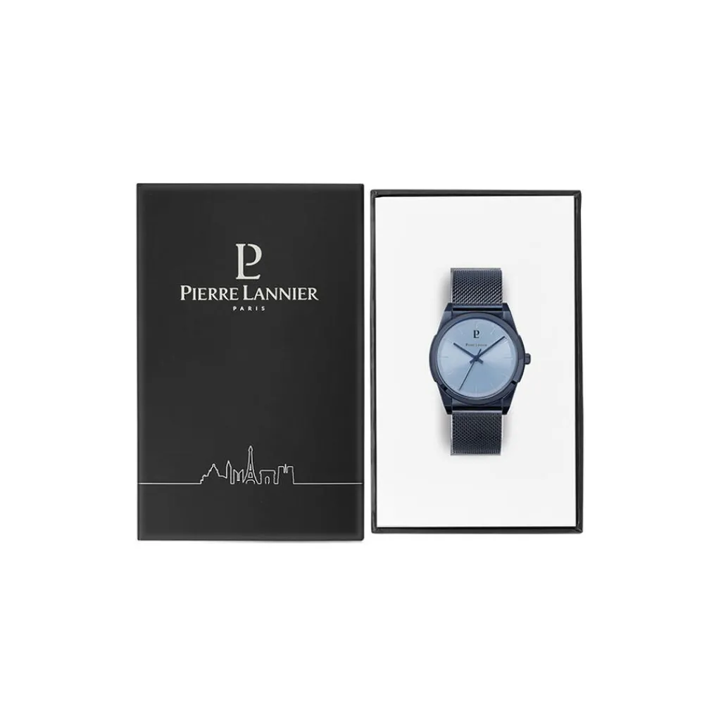 PIERRE LANNIER Montre Candide Bleu cadran bleu fond bleu bracelet acier bleu Sale