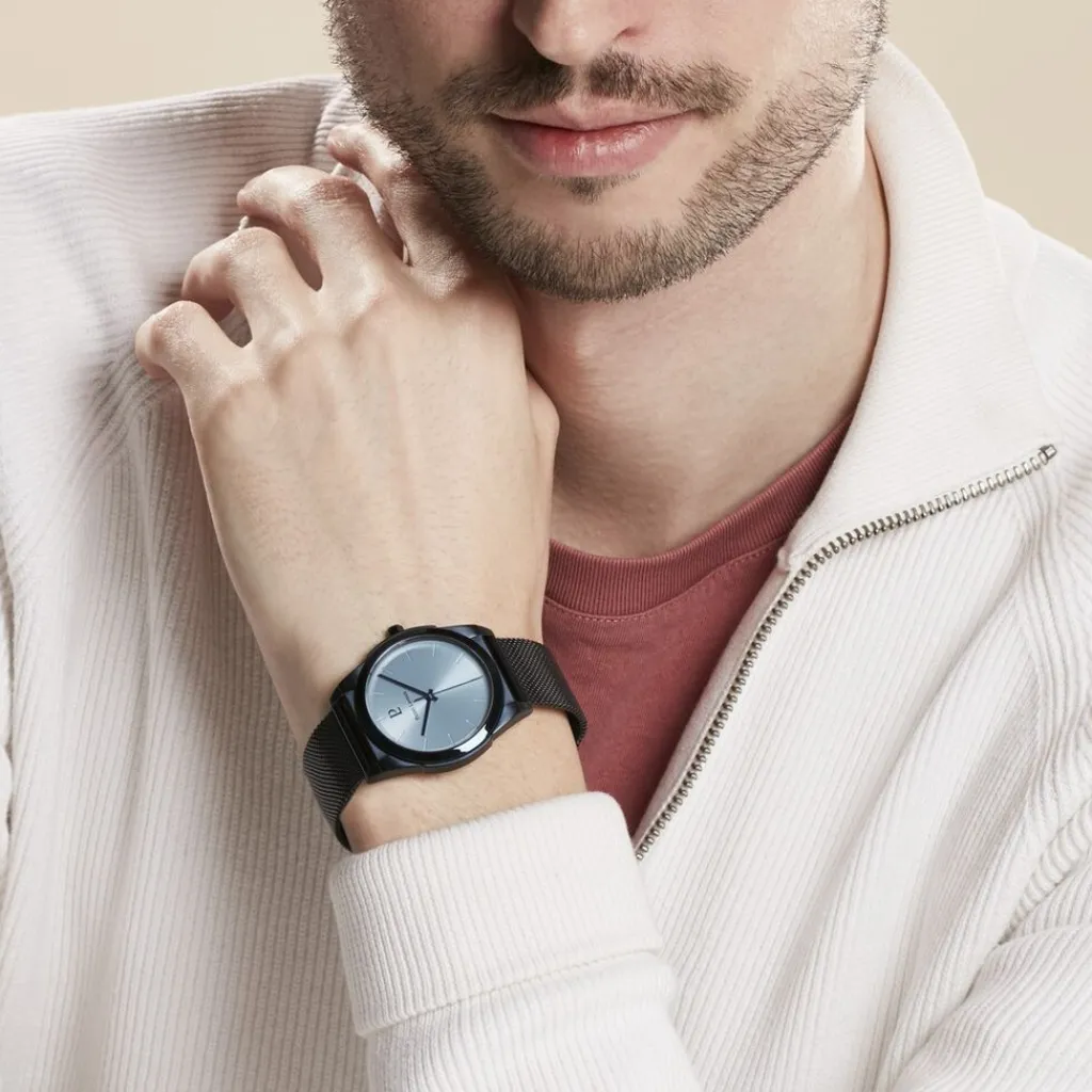 PIERRE LANNIER Montre Candide Bleu cadran bleu fond bleu bracelet acier bleu Sale