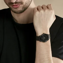 PIERRE LANNIER Montre Candide Noir cadran noir fond noir bracelet acier noir Sale