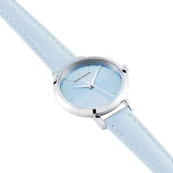 PIERRE LANNIER Montre Chouquette Bleu Sky cadran argenté fond bleu sky bracelet cuir de veau bleu sky Clearance