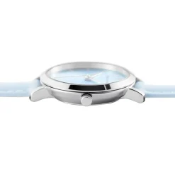 PIERRE LANNIER Montre Chouquette Bleu Sky cadran argenté fond bleu sky bracelet cuir de veau bleu sky Clearance