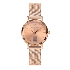 PIERRE LANNIER Montre Coeur Battant Rose cadran rose fond rose bracelet acier rose