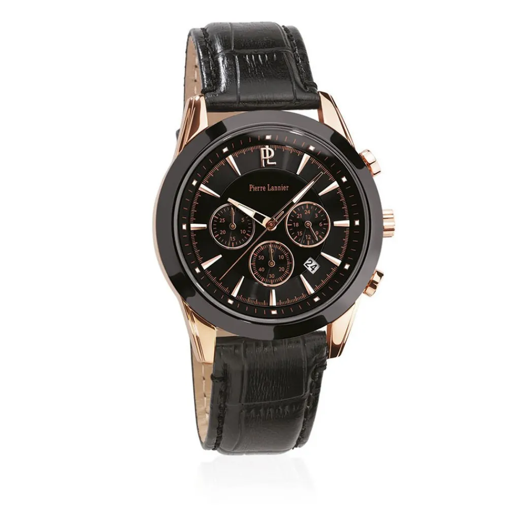 PIERRE LANNIER Montre Collection Chrono Noir New