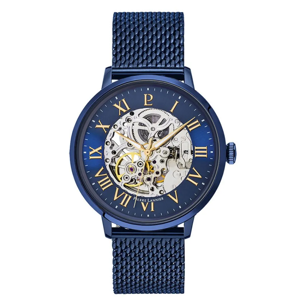 PIERRE LANNIER Montre Collection Automatique 42 Bleu New