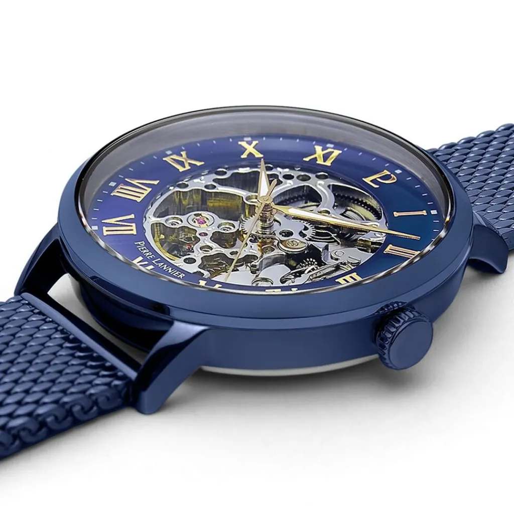 PIERRE LANNIER Montre Collection Automatique 42 Bleu New