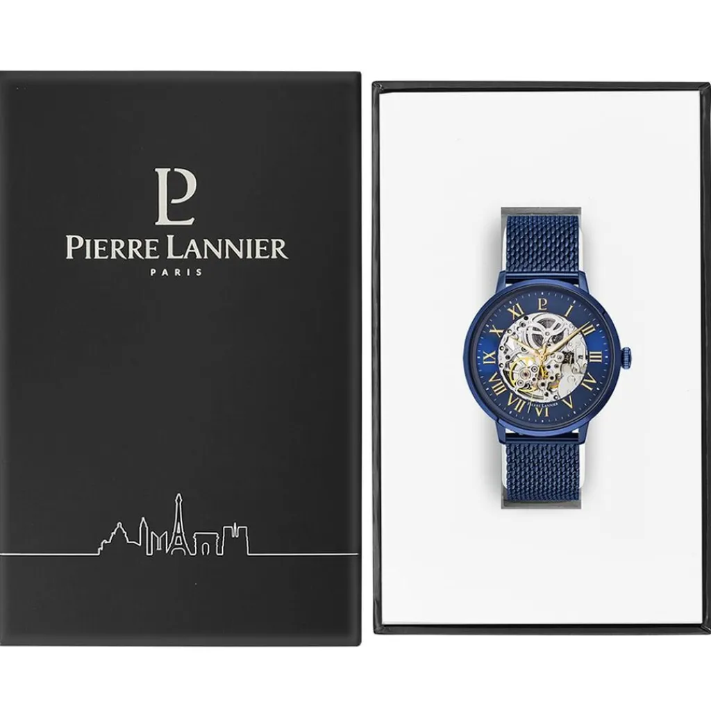 PIERRE LANNIER Montre Collection Automatique 42 Bleu New