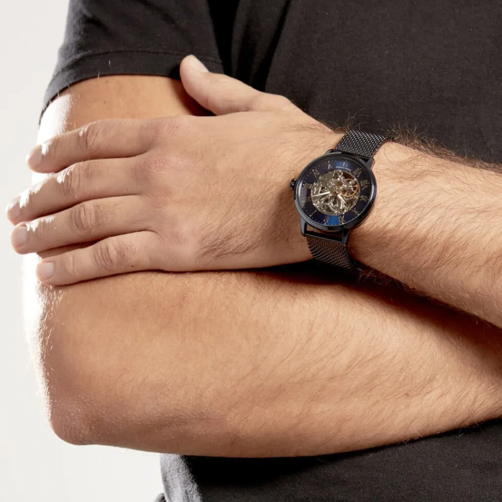 PIERRE LANNIER Montre Collection Automatique 42 Bleu New