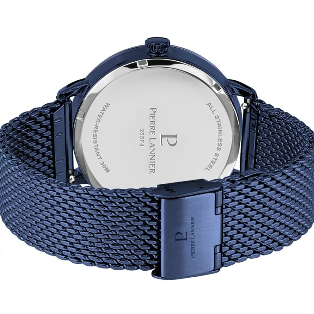 PIERRE LANNIER Montre Collection Beaucour Bleu cadran bleu fond bleu bracelet acier bleu Best