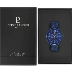 PIERRE LANNIER Montre Collection Beaucour Bleu cadran bleu fond bleu bracelet acier bleu Best