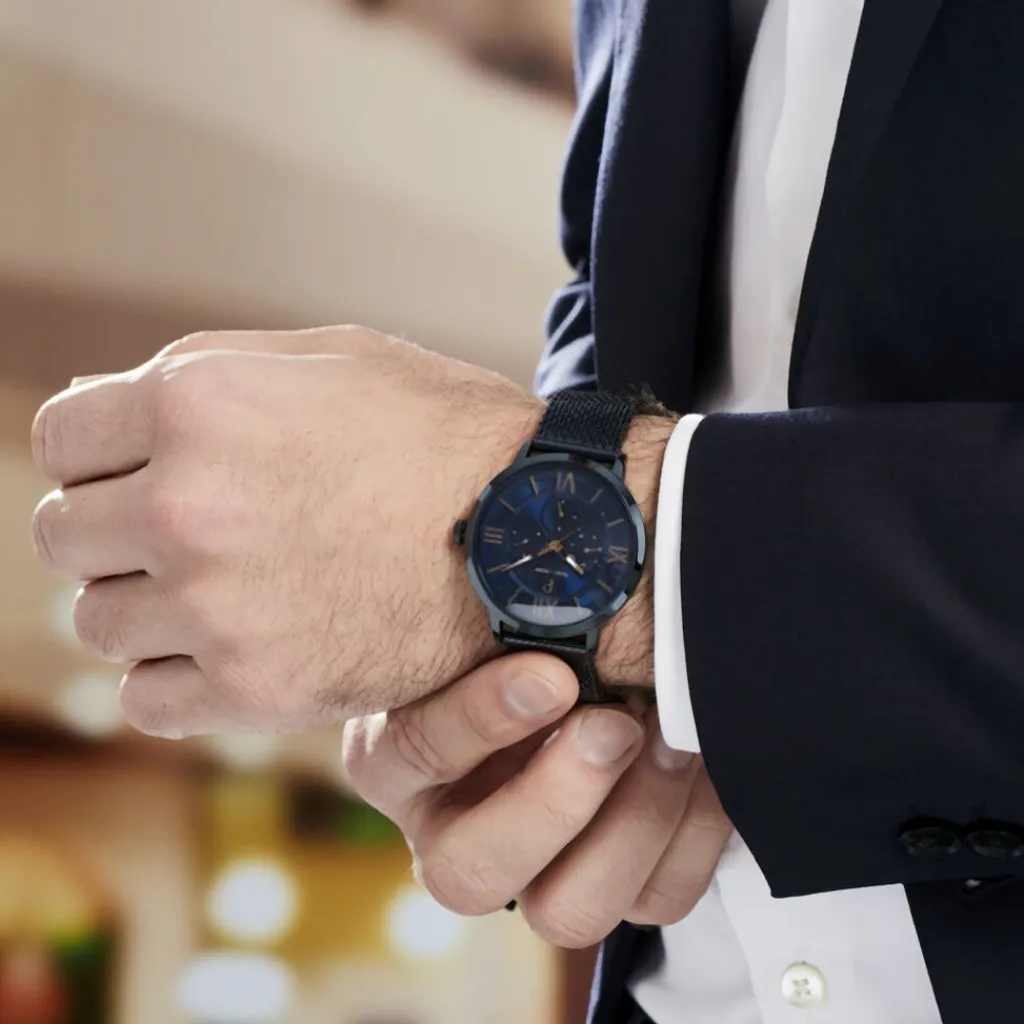 PIERRE LANNIER Montre Collection Beaucour Bleu cadran bleu fond bleu bracelet acier bleu Best