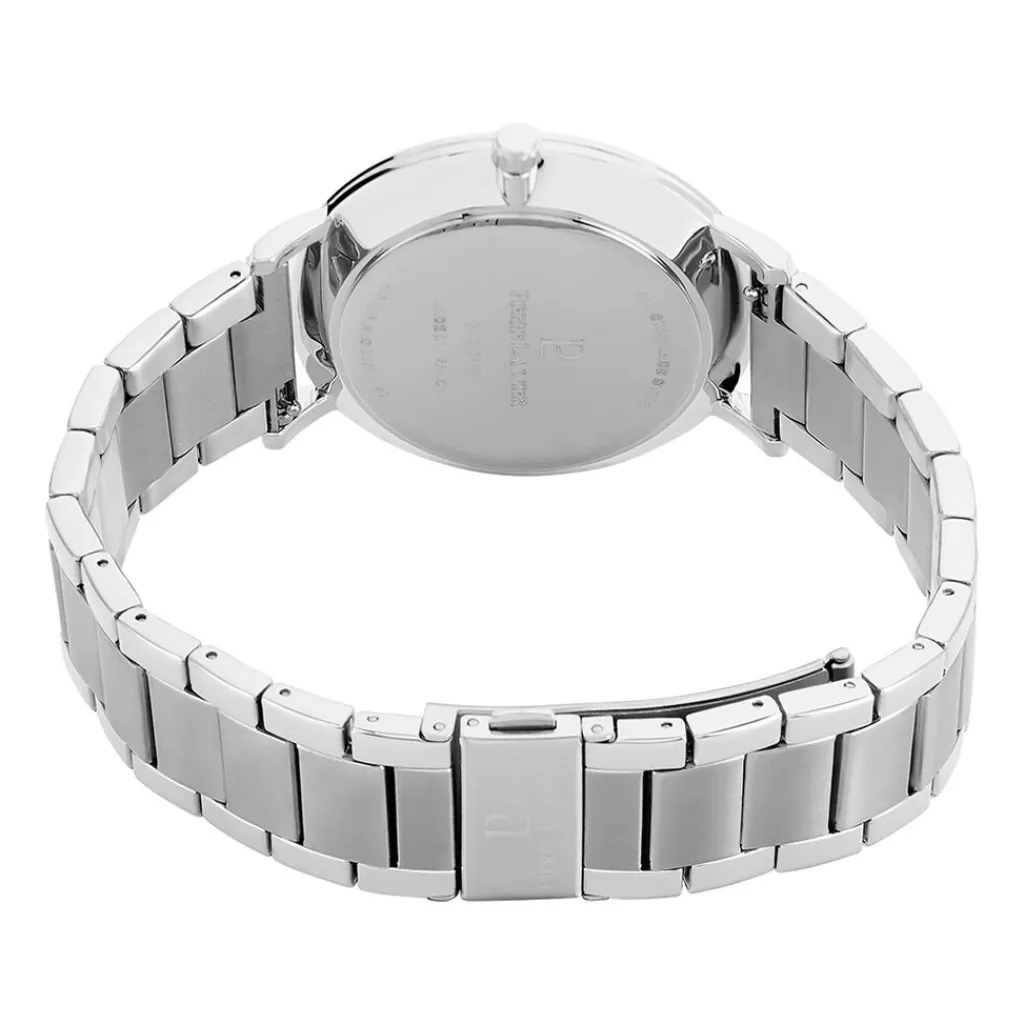 PIERRE LANNIER Montre Data Bleu cadran argenté fond bleu bracelet acier argenté Online