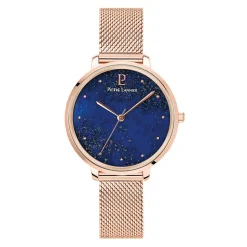 PIERRE LANNIER Montre Elara Bleu cadran doré rose fond bleu bracelet acier doré rose Best