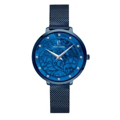 PIERRE LANNIER Montre Eolia Bleu cadran bleu fond bleu bracelet acier bleu Hot