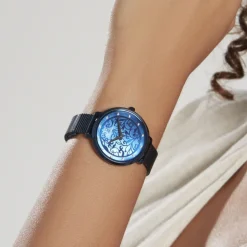 PIERRE LANNIER Montre Eolia Bleu cadran bleu fond bleu bracelet acier bleu Hot