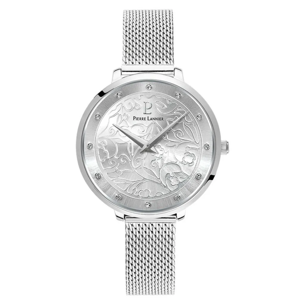 PIERRE LANNIER Montre Eolia Argenté cadran argenté fond argenté bracelet acier argenté Online