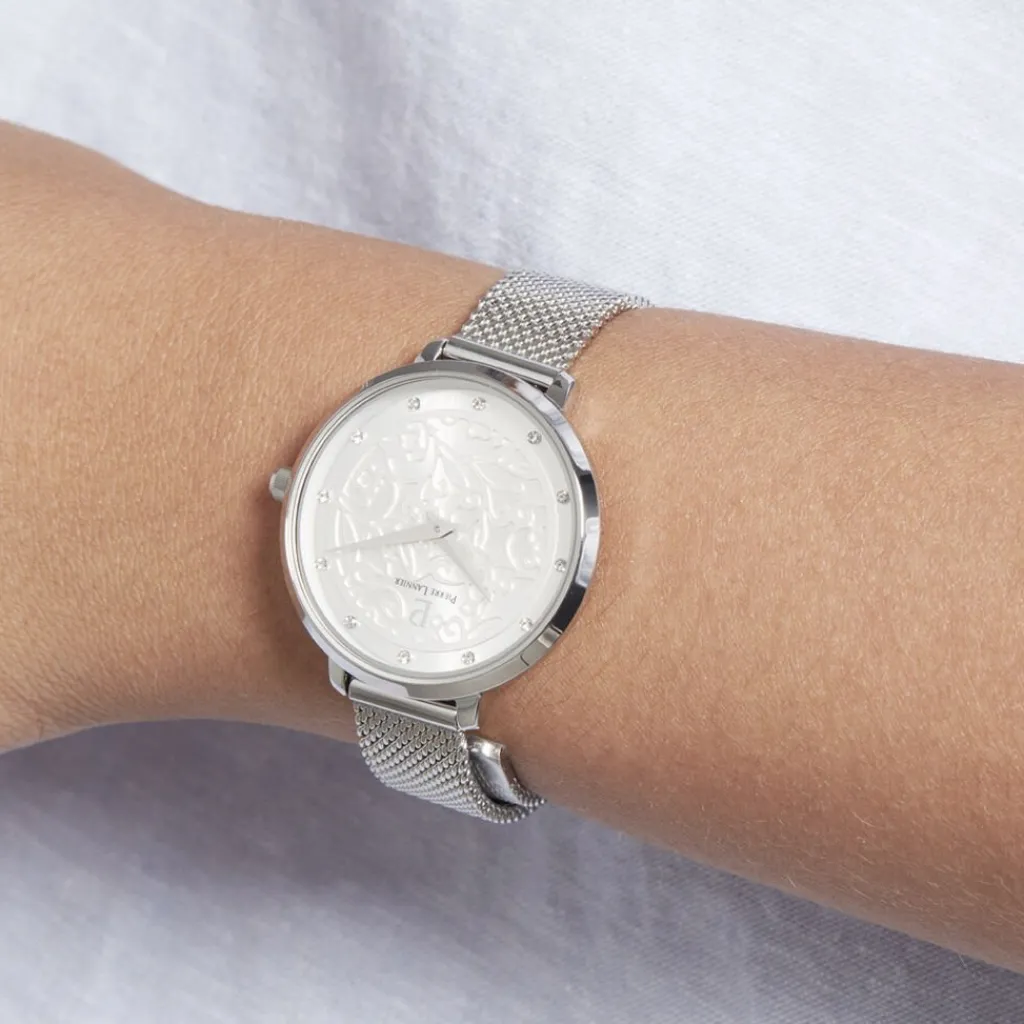 PIERRE LANNIER Montre Eolia Argenté cadran argenté fond argenté bracelet acier argenté Online