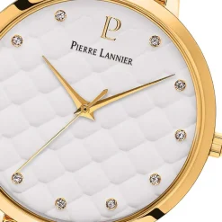 PIERRE LANNIER Montre Grace Blanc cadran doré fond blanc bracelet acier doré Sale