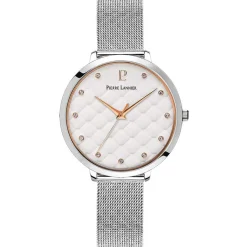 PIERRE LANNIER Montre Grace Blanc cadran bicolore fond blanc bracelet acier argenté Online