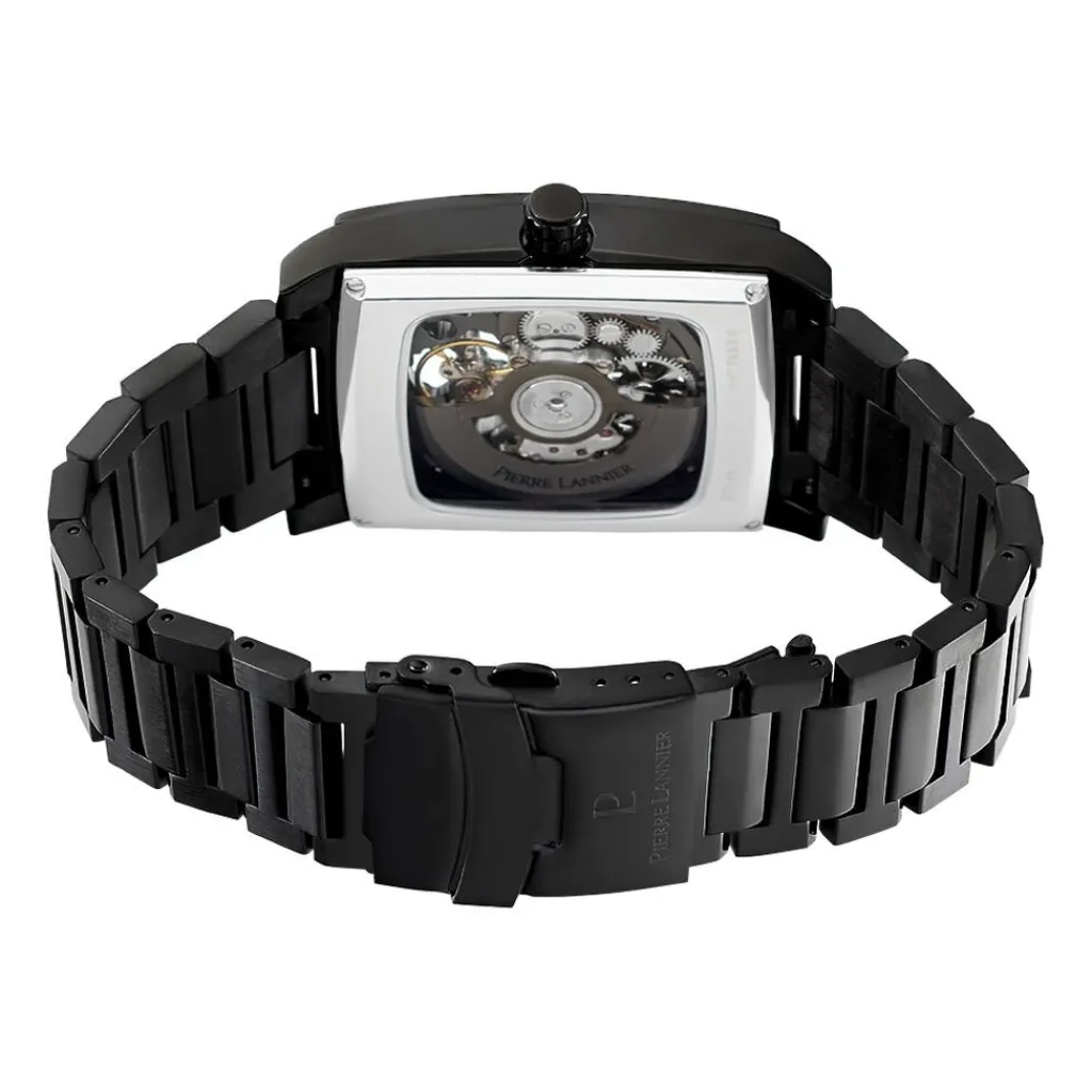PIERRE LANNIER Montre Hector Noir cadran noir fond noir bracelet acier noir Sale