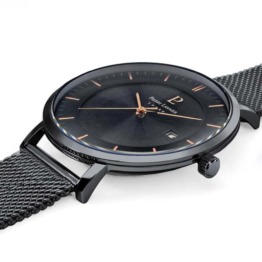 PIERRE LANNIER Montre Inti Noir cadran noir fond noir bracelet acier noir Clearance