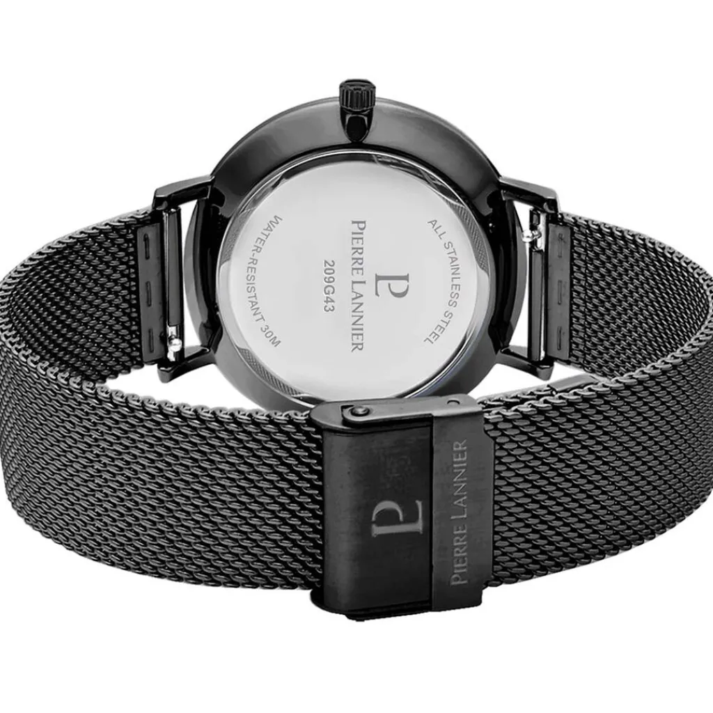 PIERRE LANNIER Montre Inti Noir cadran noir fond noir bracelet acier noir Clearance