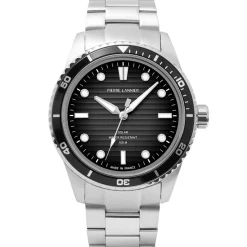 PIERRE LANNIER Montre Inti Gris cadran argenté fond gris bracelet acier argenté Clearance