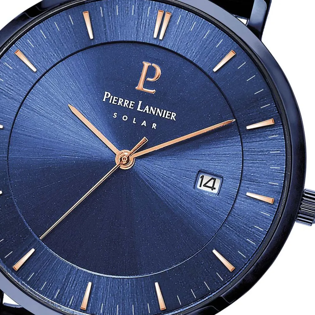 PIERRE LANNIER Montre Inti Bleu cadran bleu fond bleu bracelet acier bleu Discount