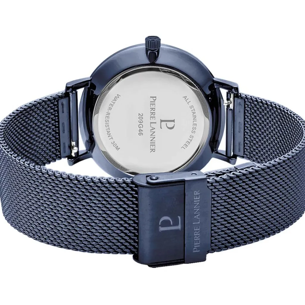 PIERRE LANNIER Montre Inti Bleu cadran bleu fond bleu bracelet acier bleu Discount