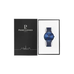 PIERRE LANNIER Montre Inti Bleu cadran bleu fond bleu bracelet acier bleu Discount