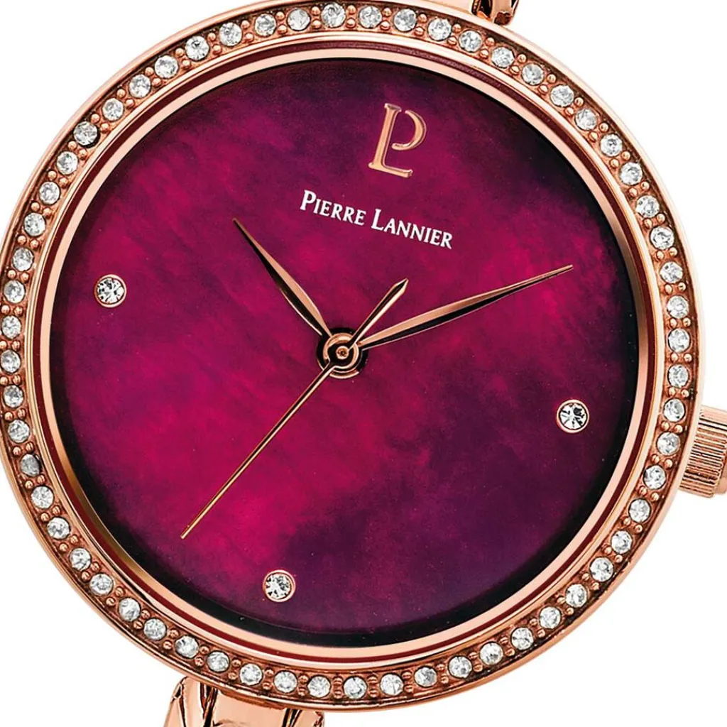 PIERRE LANNIER Montre Leia Fuschia cadran bicolore doré / rose fond fuschia bracelet acier bicolore Discount