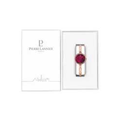 PIERRE LANNIER Montre Leia Fuschia cadran bicolore doré / rose fond fuschia bracelet acier bicolore Discount