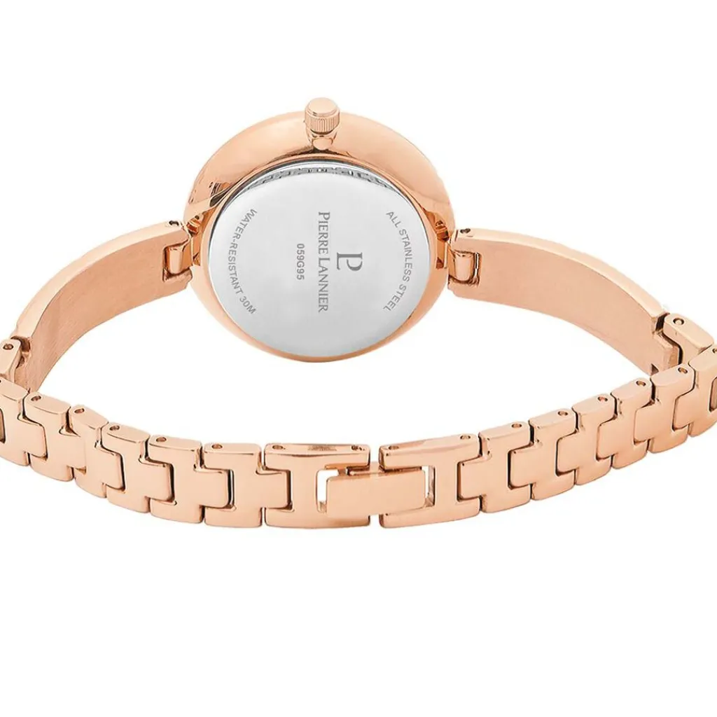 PIERRE LANNIER Montre Leia Blanc cadran bicolore doré / rose fond blanc bracelet acier bicolore Outlet