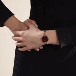 PIERRE LANNIER Montre Leia Blanc cadran doré rose fond fuschia bracelet acier doré rose Discount