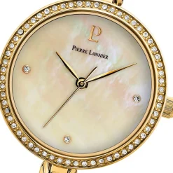 PIERRE LANNIER Montre Leia Blanc cadran doré fond blanc bracelet acier doré Best