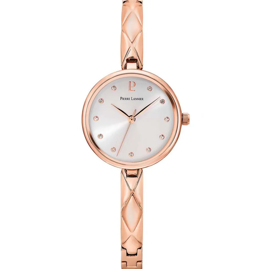 PIERRE LANNIER Montre Leia Blanc cadran doré rose fond blanc bracelet acier doré rose Discount