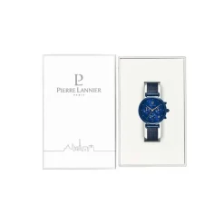 PIERRE LANNIER Montre Lutecia Bleu cadran bleu fond bleu bracelet acier bleu Hot