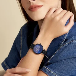 PIERRE LANNIER Montre Lutecia Bleu cadran bleu fond bleu bracelet acier bleu Hot