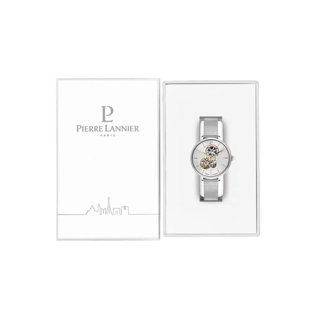 PIERRE LANNIER Montre Melodie Argenté cadran argenté fond argenté bracelet acier argenté