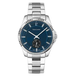 PIERRE LANNIER Montre Metropolitain Bleu cadran argenté fond bleu bracelet acier argenté Best