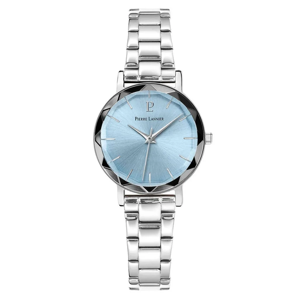PIERRE LANNIER Montre Multiples Bleu Sky cadran argenté fond bleu sky bracelet acier argenté Sale