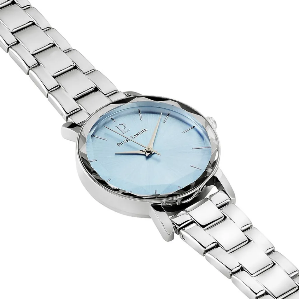 PIERRE LANNIER Montre Multiples Bleu Sky cadran argenté fond bleu sky bracelet acier argenté Sale