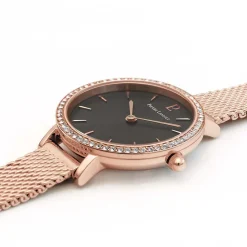 PIERRE LANNIER Montre Nova Gris cadran doré rose fond gris bracelet acier doré rose Online